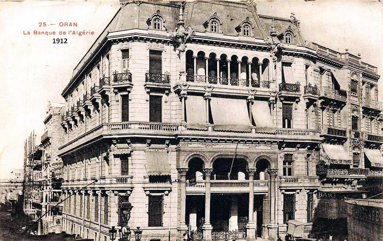 Oran - Place Villebois-Mareuil - Banque de l'Algerie - 1912.jpg